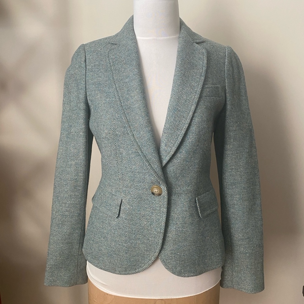 Talbots Wool Blend Tweed Blazer Size 4